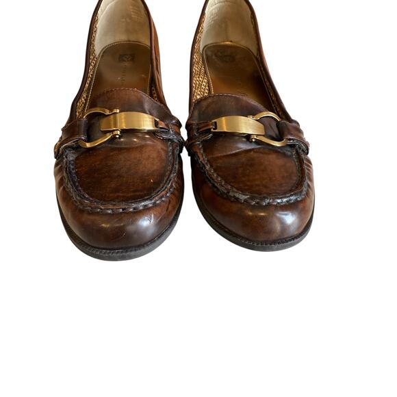 Anne Klein Flex Dagney Heeled Horsebit Loafers Brown 9.5 - Picture 4 of 9